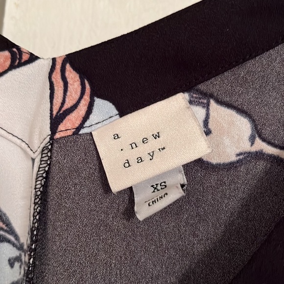 A New Day Black Floral Dress Size XS - Picture 5 of 8